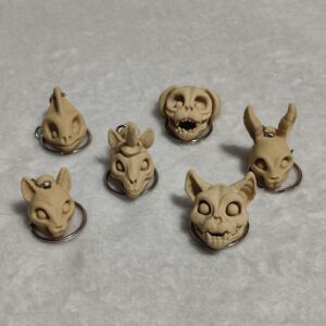 Porte-clé tête d'animal squelette