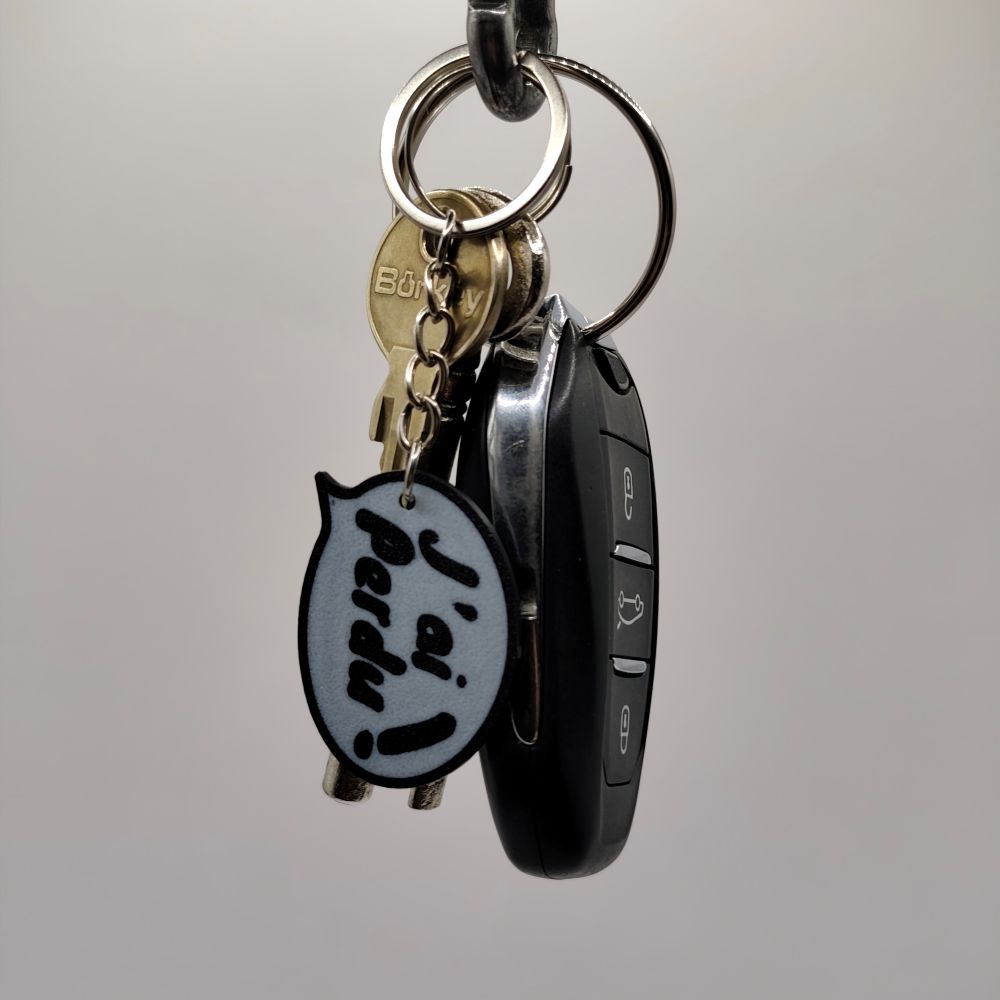 Porte clé "j'ai perdu" - Bulle de dialogue